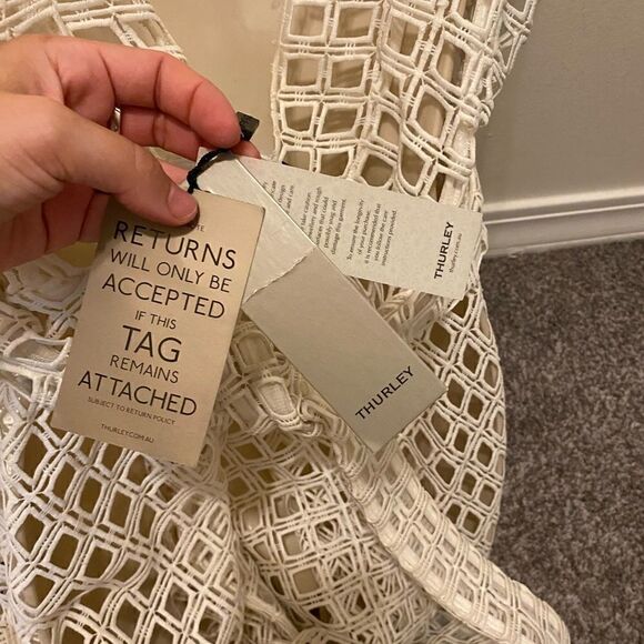 Thurley White VNeck open knit dress - Picture 5 of 5